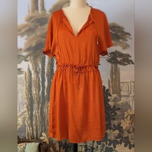 Maje satin orange dress